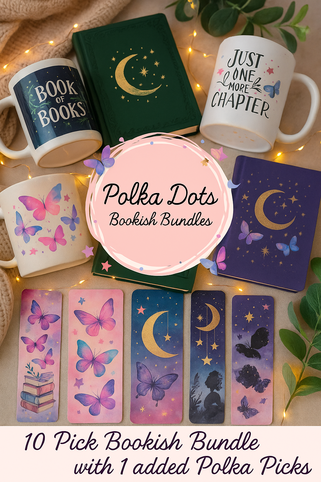10 Pick Bookish Bundle with 1 added Polka Pick