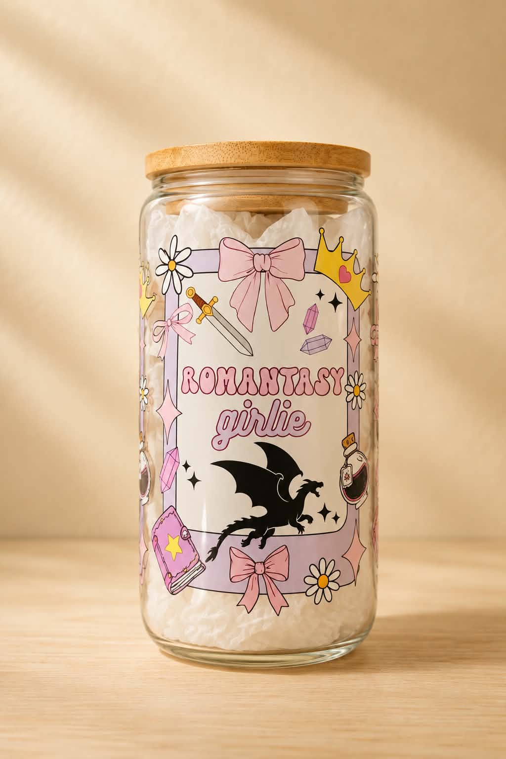 Romantasy Girlie 16 Oz Glass Cup