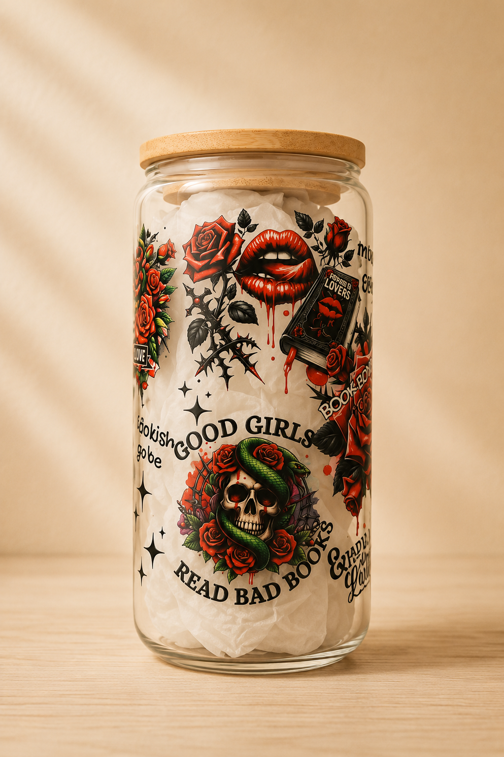 Dark Romance Inspired 16 Oz Glass Cup