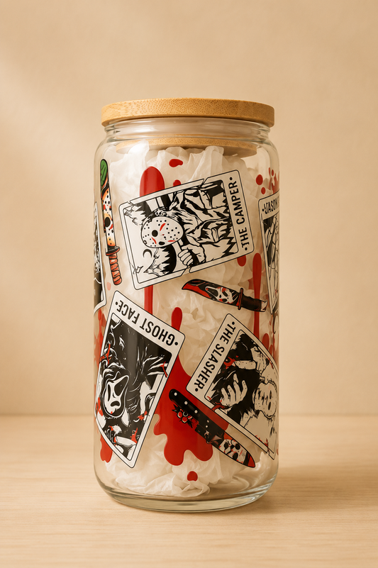 Horror Themed 16 Oz Glass Cup