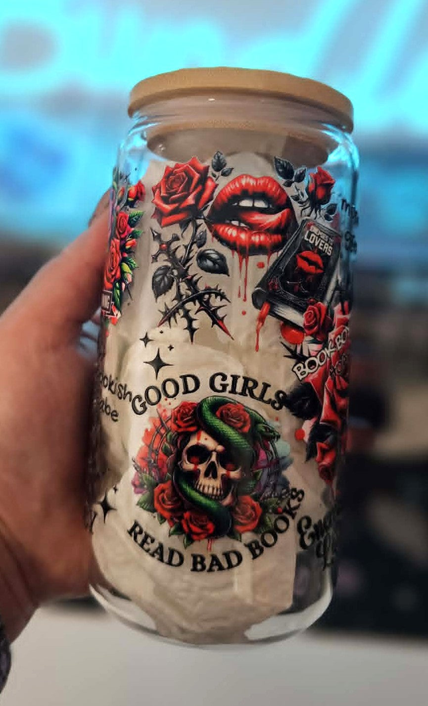 Dark Romance Inspired 16 Oz Glass Cup