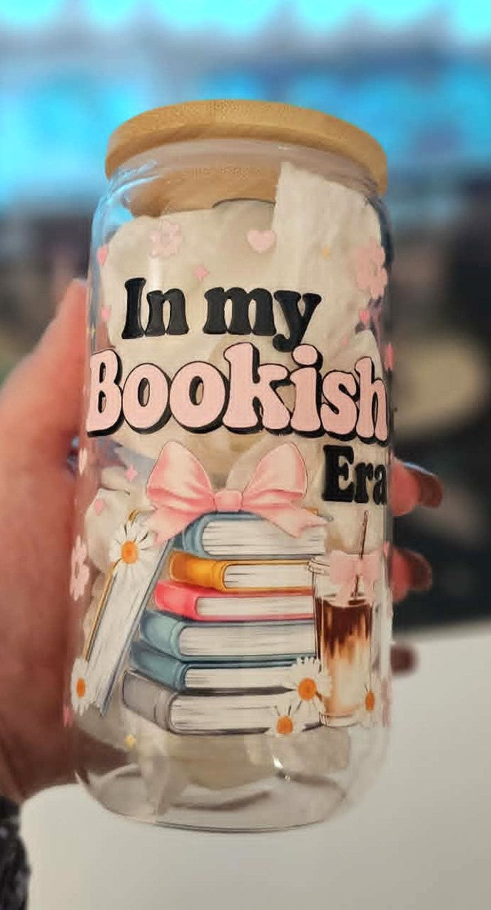In My Bookish Era 16 Oz Glass Cup