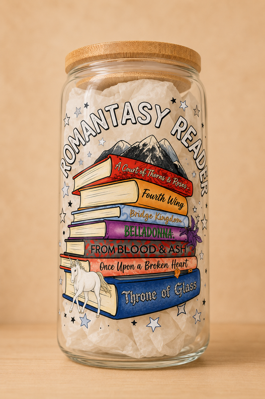 In my Romantasy Reader Era 16 Oz Glass Cup